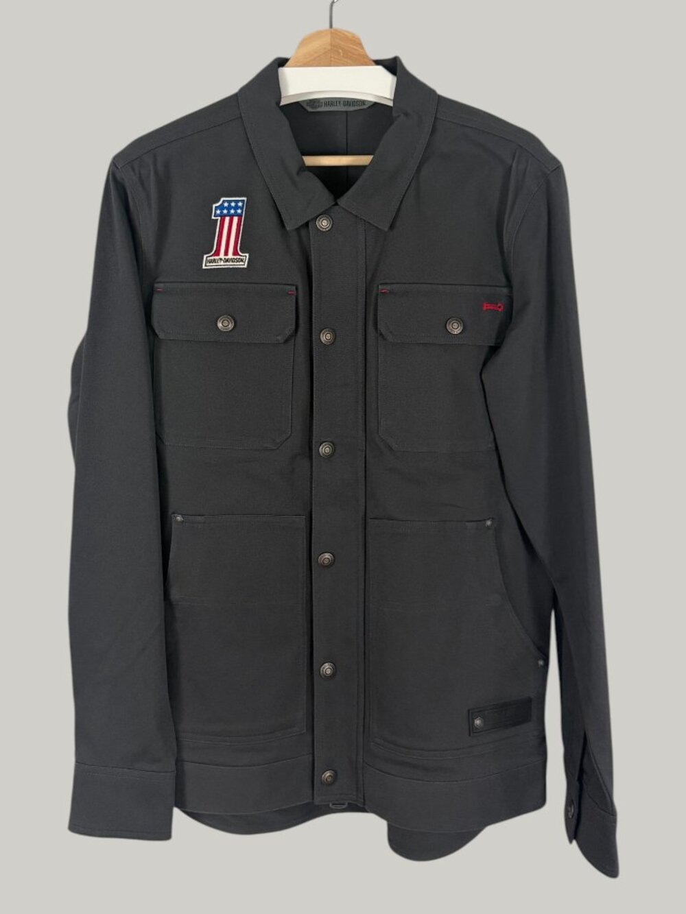 Harley-Davidson #1 Stretch Casual Jacket Men’s Slim Medium Dark Gray NWOT
